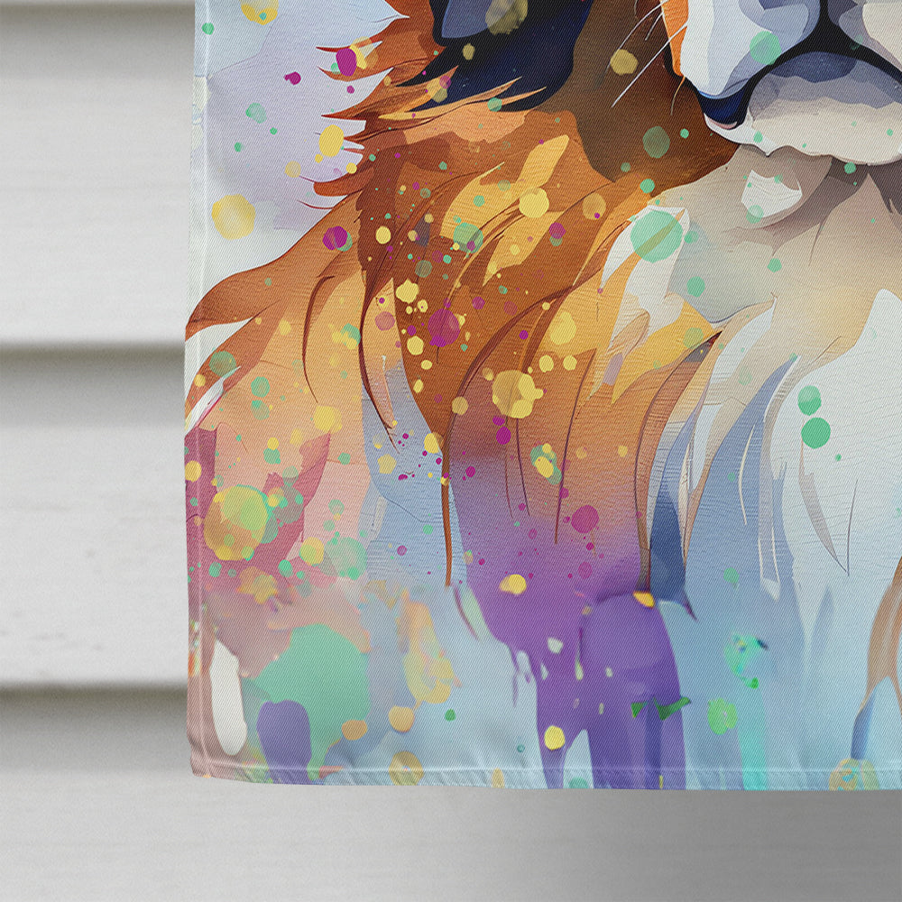 Bernese Mountain Dog Hippie Dawg House Flag