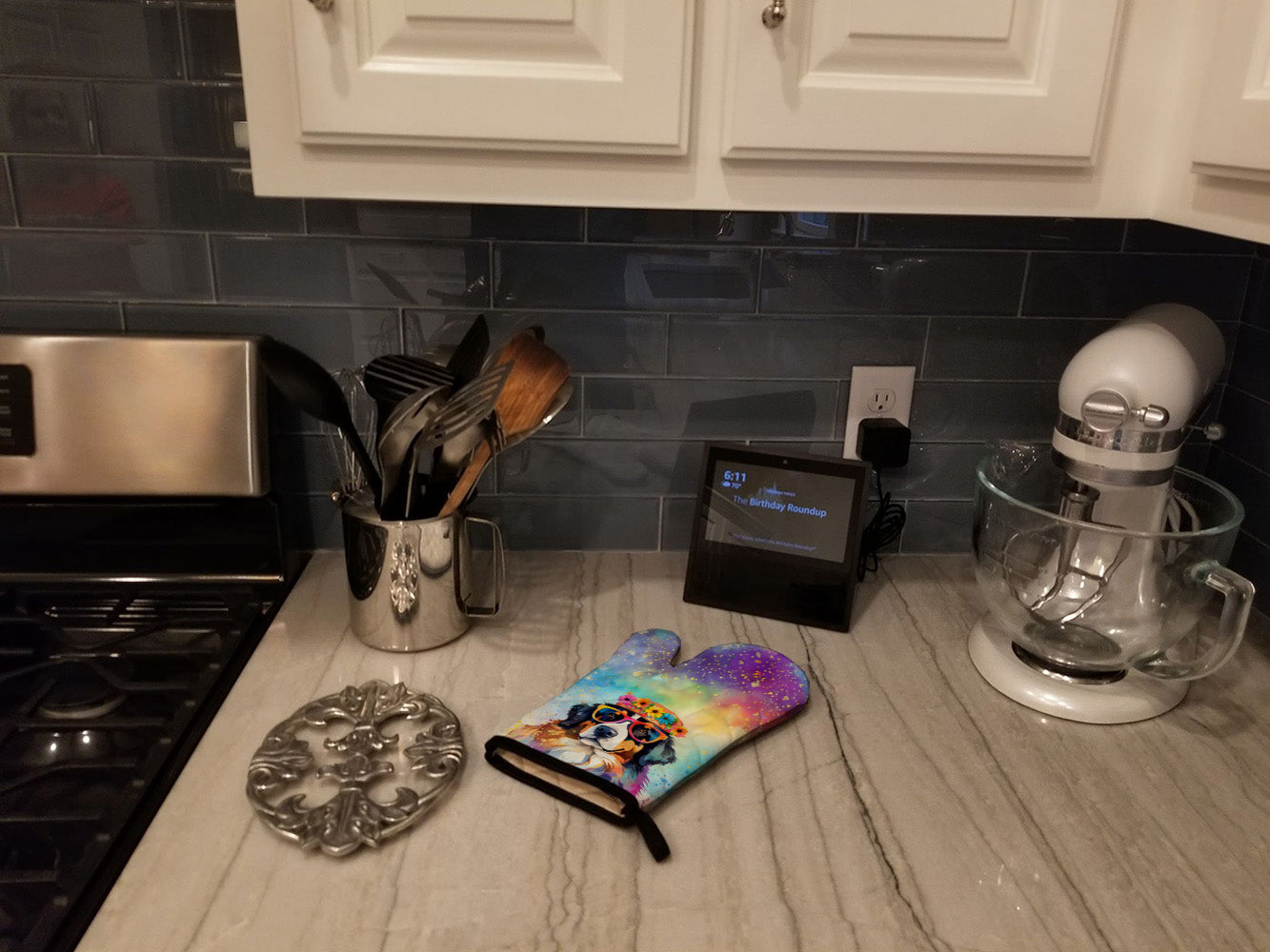 Bernese Mountain Dog Hippie Dawg Oven Mitt