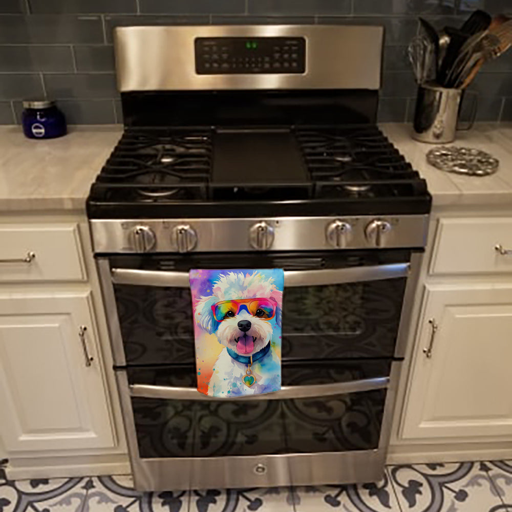 Bichon Frise Hippie Dawg Kitchen Towel