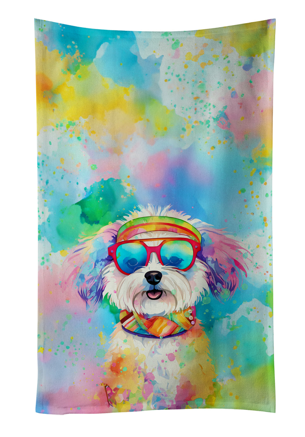Buy this Bichon Frise Hippie Dawg Kitchen Towel