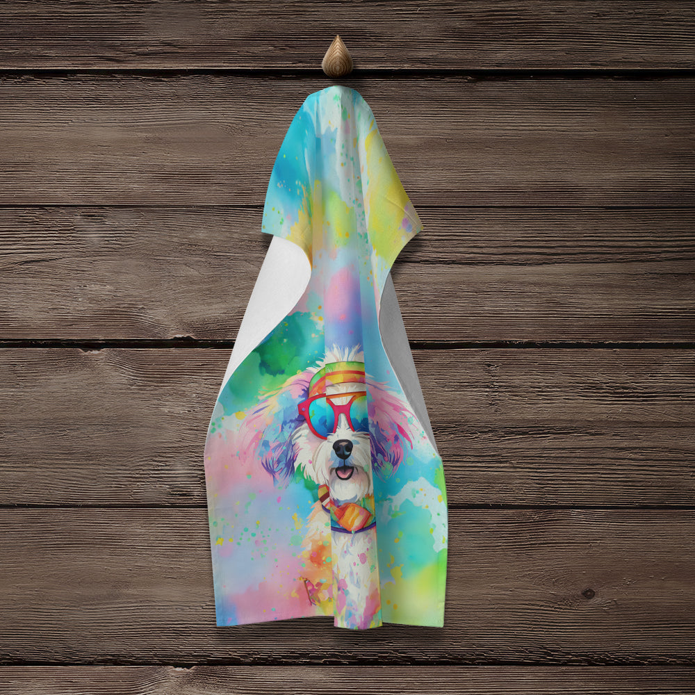 Bichon Frise Hippie Dawg Kitchen Towel