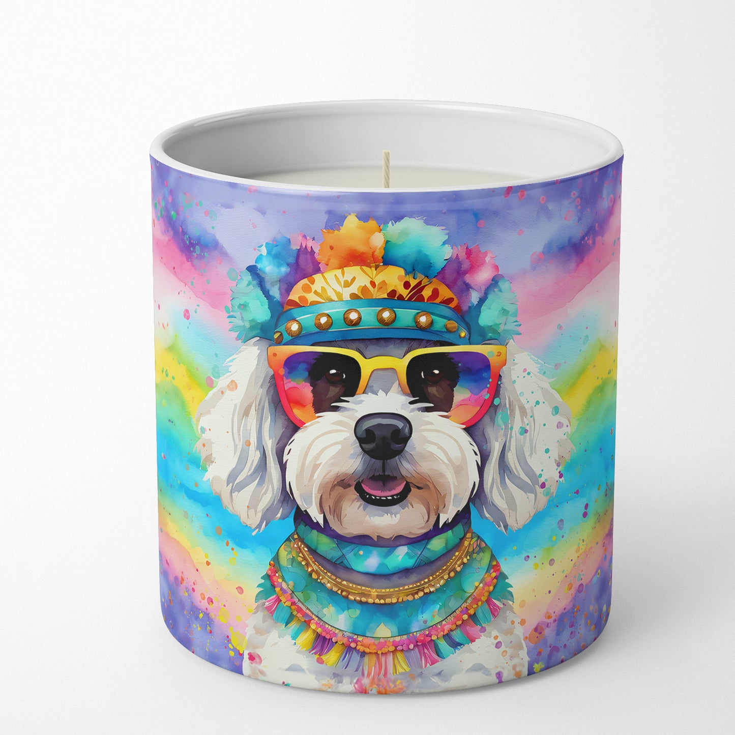 Bichon Frise Hippie Dawg Decorative Soy Candle