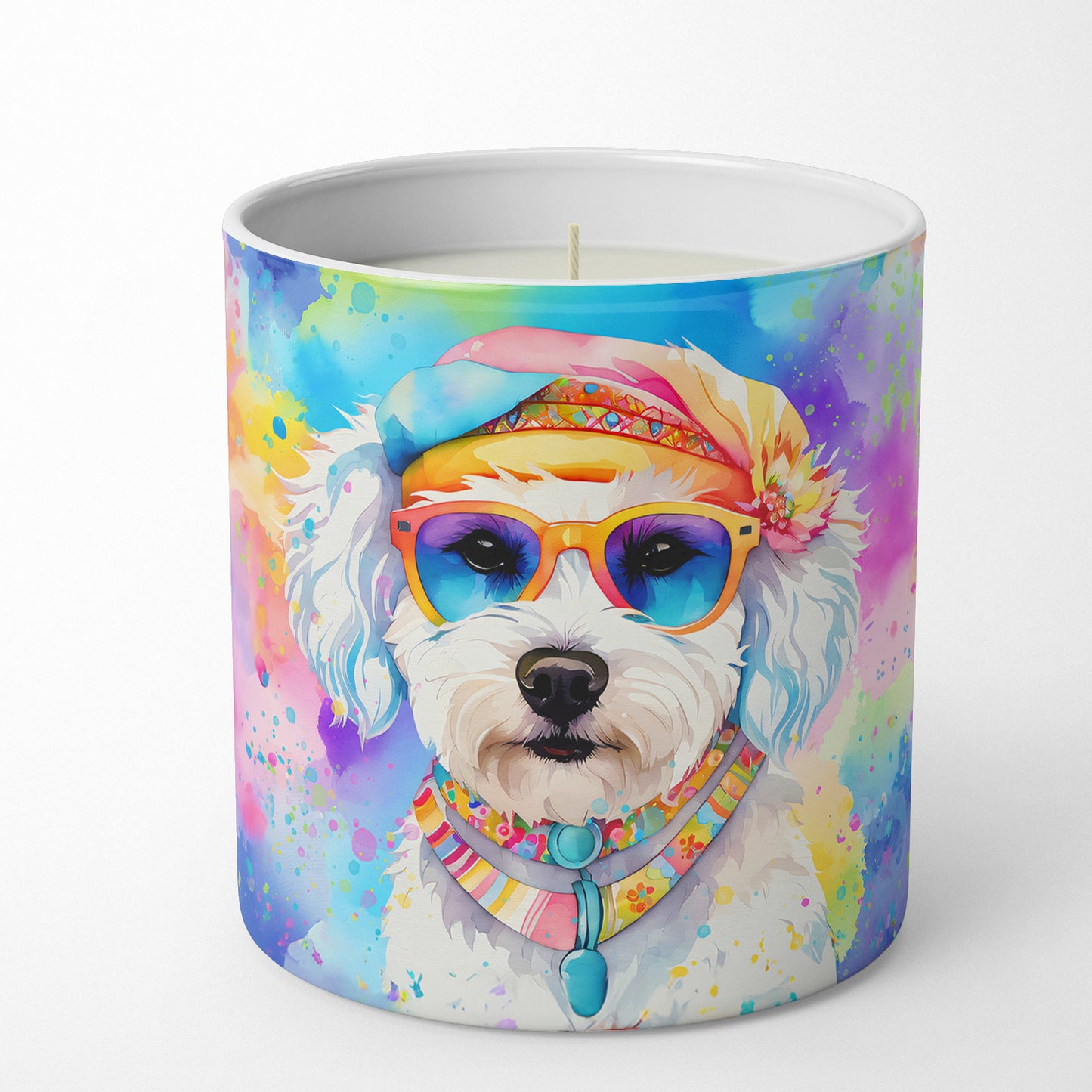 Bichon Frise Hippie Dawg Decorative Soy Candle