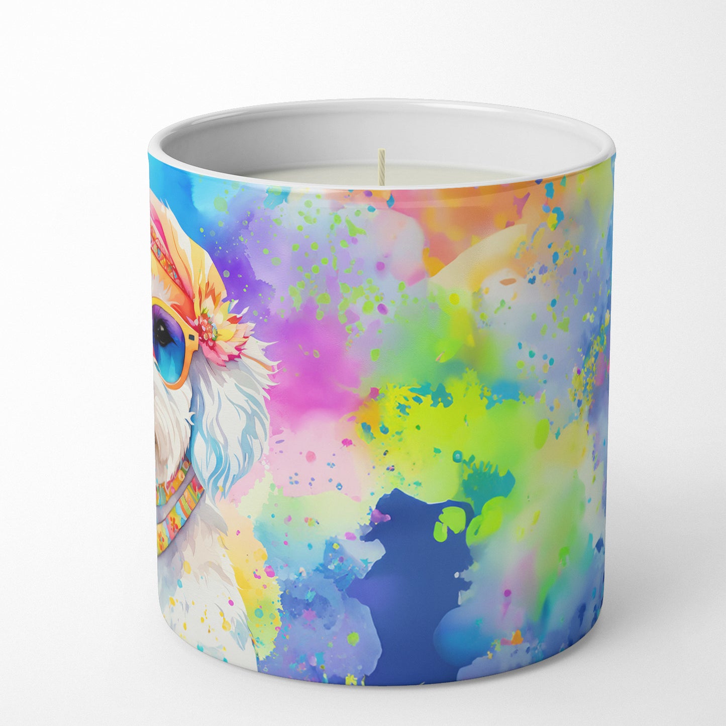 Bichon Frise Hippie Dawg Decorative Soy Candle