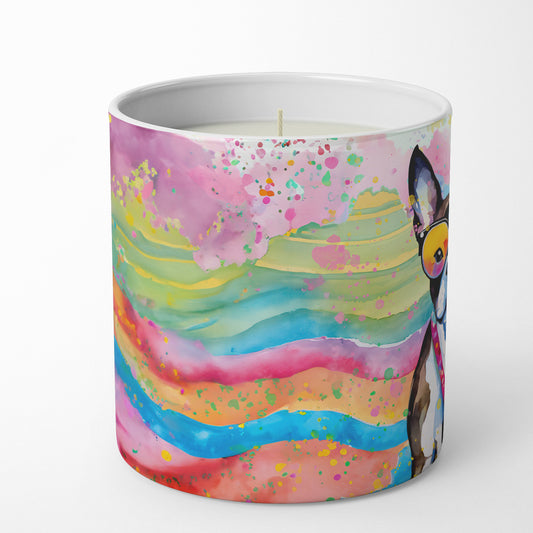 Buy this Boston Terrier Hippie Dawg Decorative Soy Candle