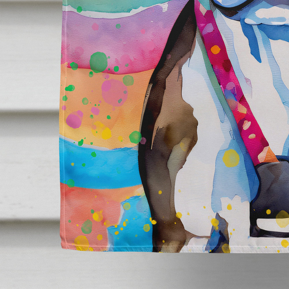 Boston Terrier Hippie Dawg House Flag