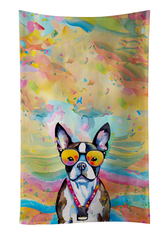 Buy this Boston Terrier Hippie Dawg Kitchen Towel