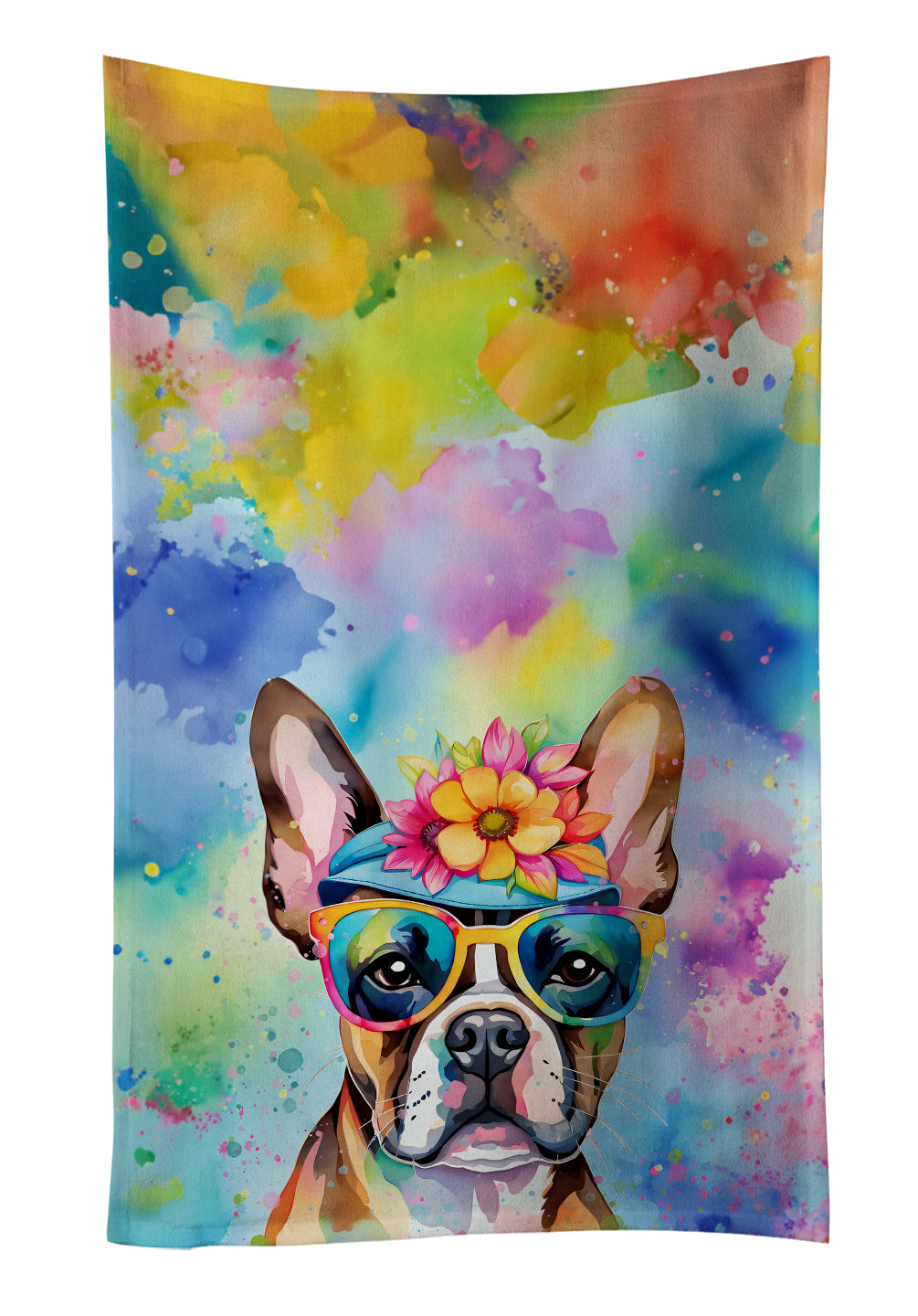 Buy this Boston Terrier Hippie Dawg Kitchen Towel