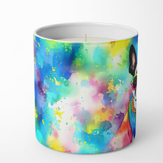 Buy this Boston Terrier Hippie Dawg Decorative Soy Candle
