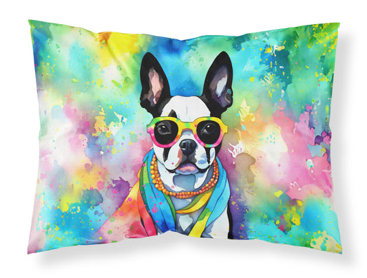 Buy this Boston Terrier Hippie Dawg Standard Pillowcase