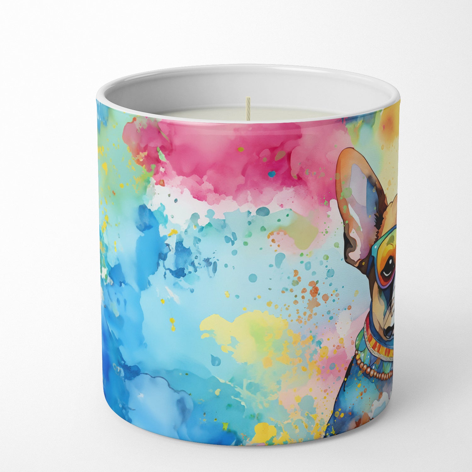 Buy this Boston Terrier Hippie Dawg Decorative Soy Candle
