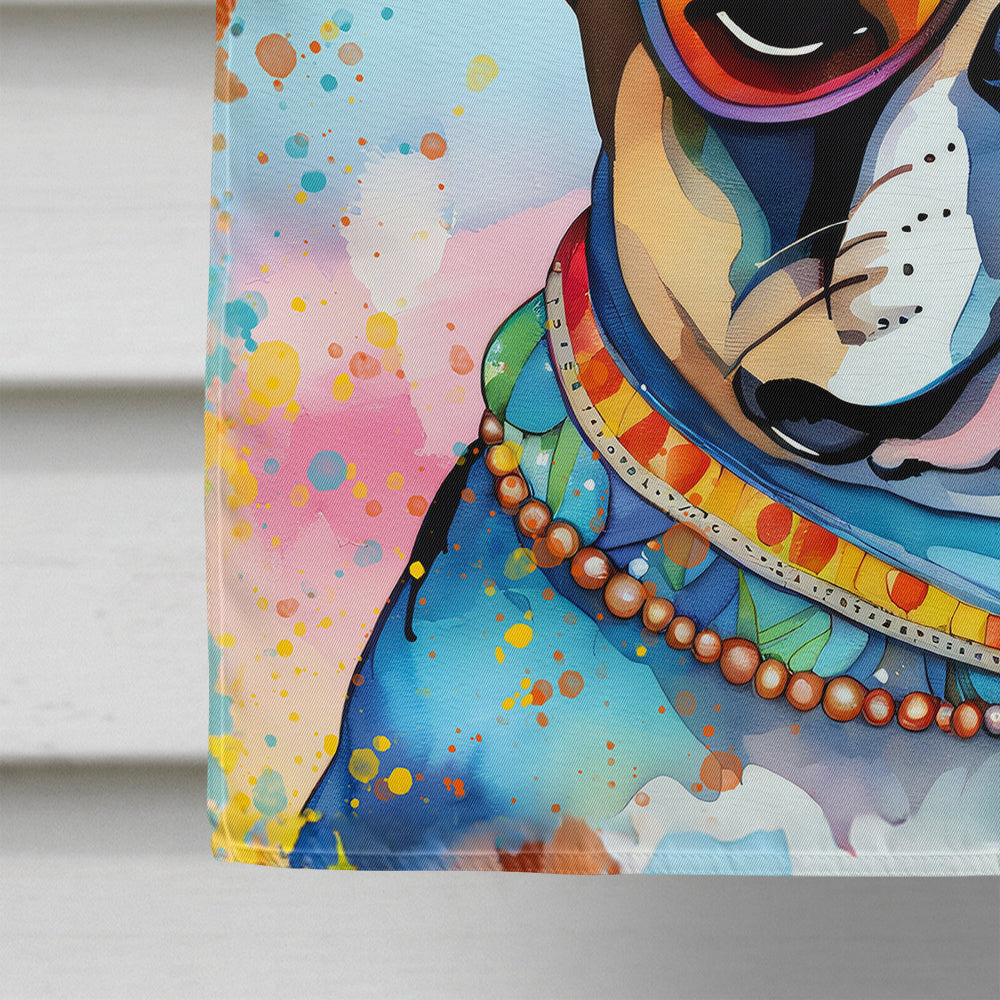 Boston Terrier Hippie Dawg House Flag