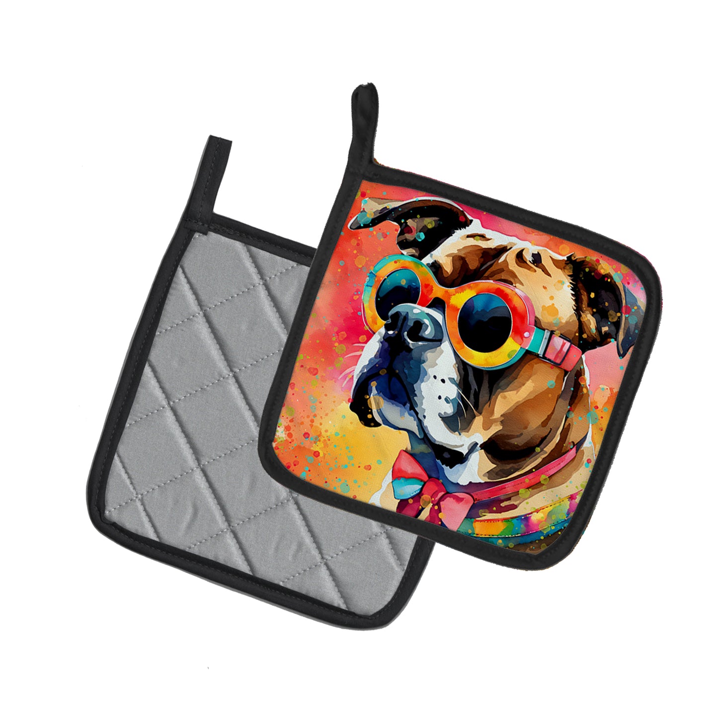 Boxer Hippie Dawg Pair of Pot Holders