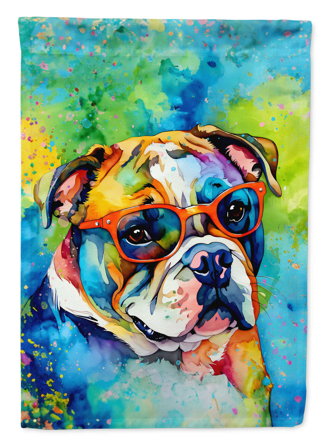 Buy this English Bulldog Hippie Dawg House Flag