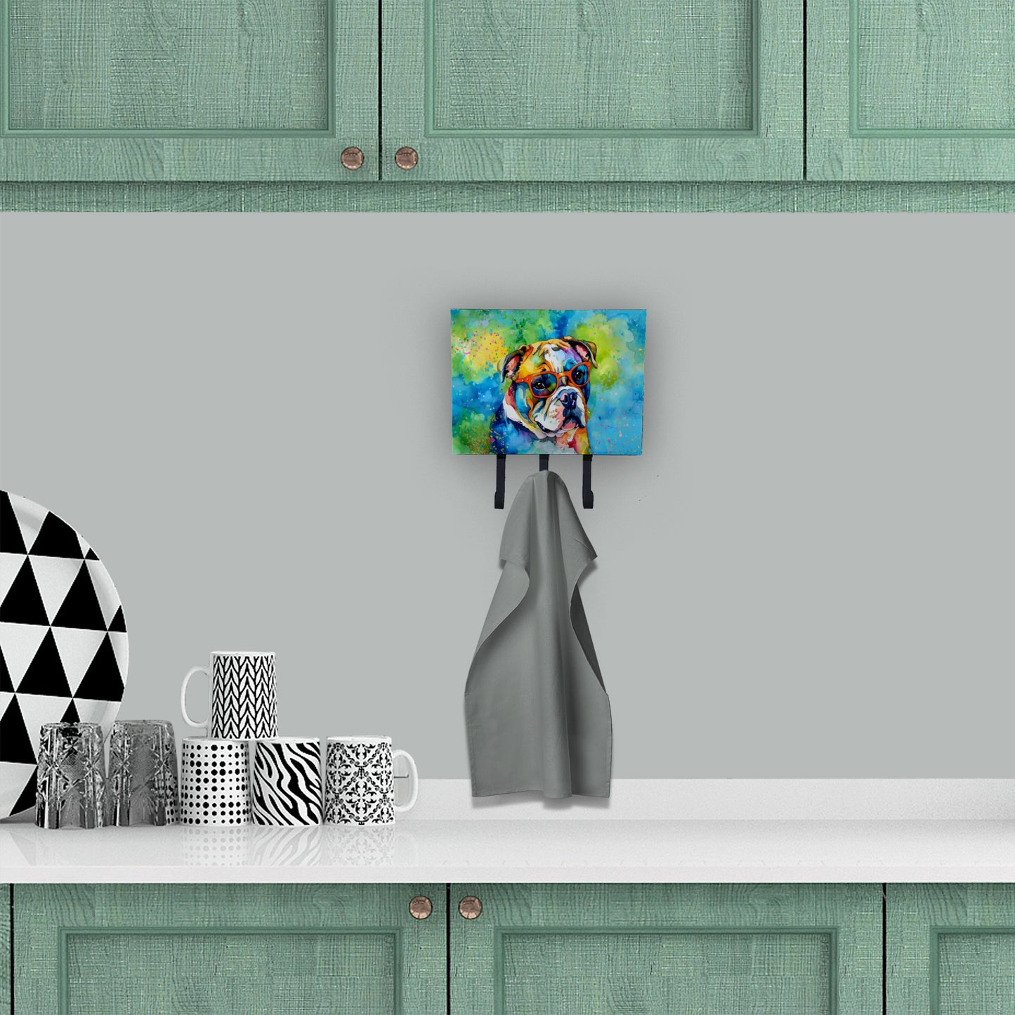 English Bulldog Hippie Dawg Leash or Key Holder