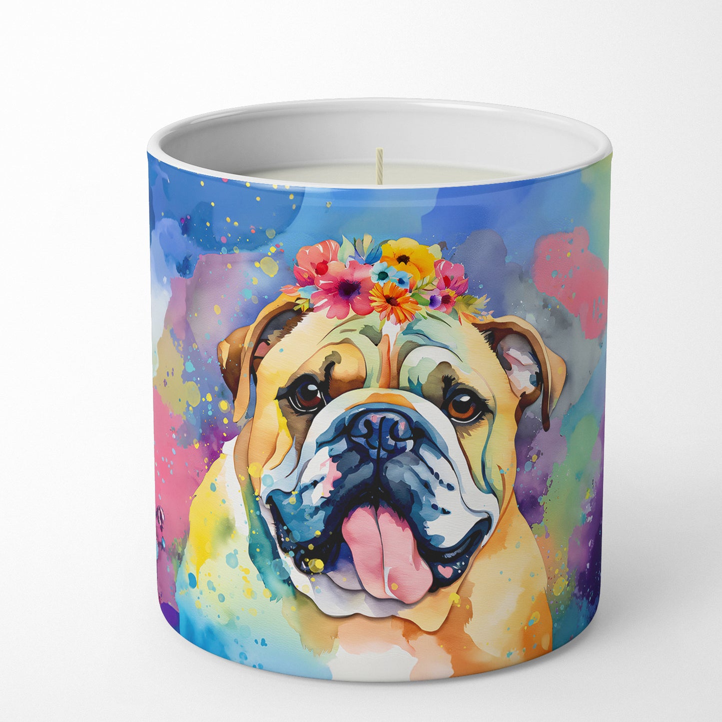 English Bulldog Hippie Dawg Decorative Soy Candle
