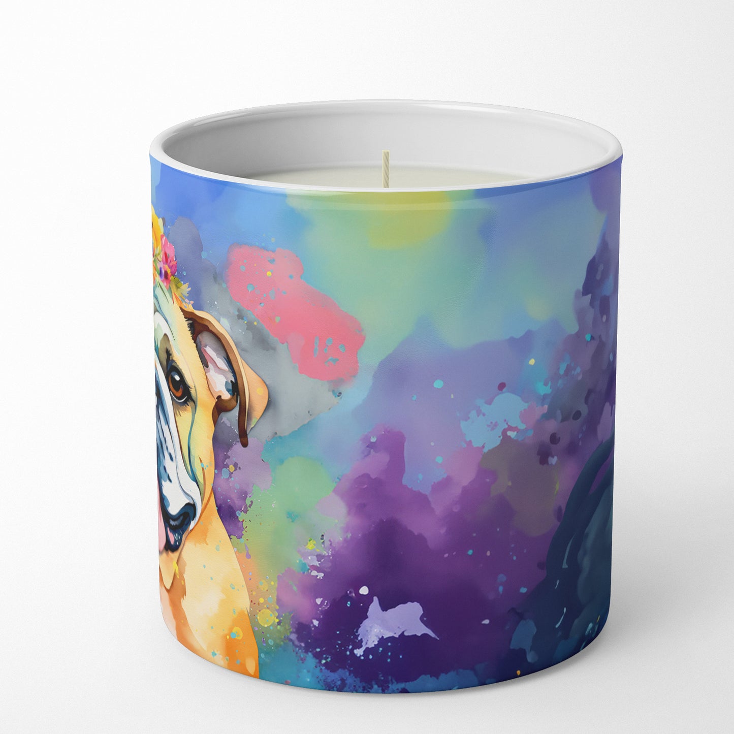 English Bulldog Hippie Dawg Decorative Soy Candle