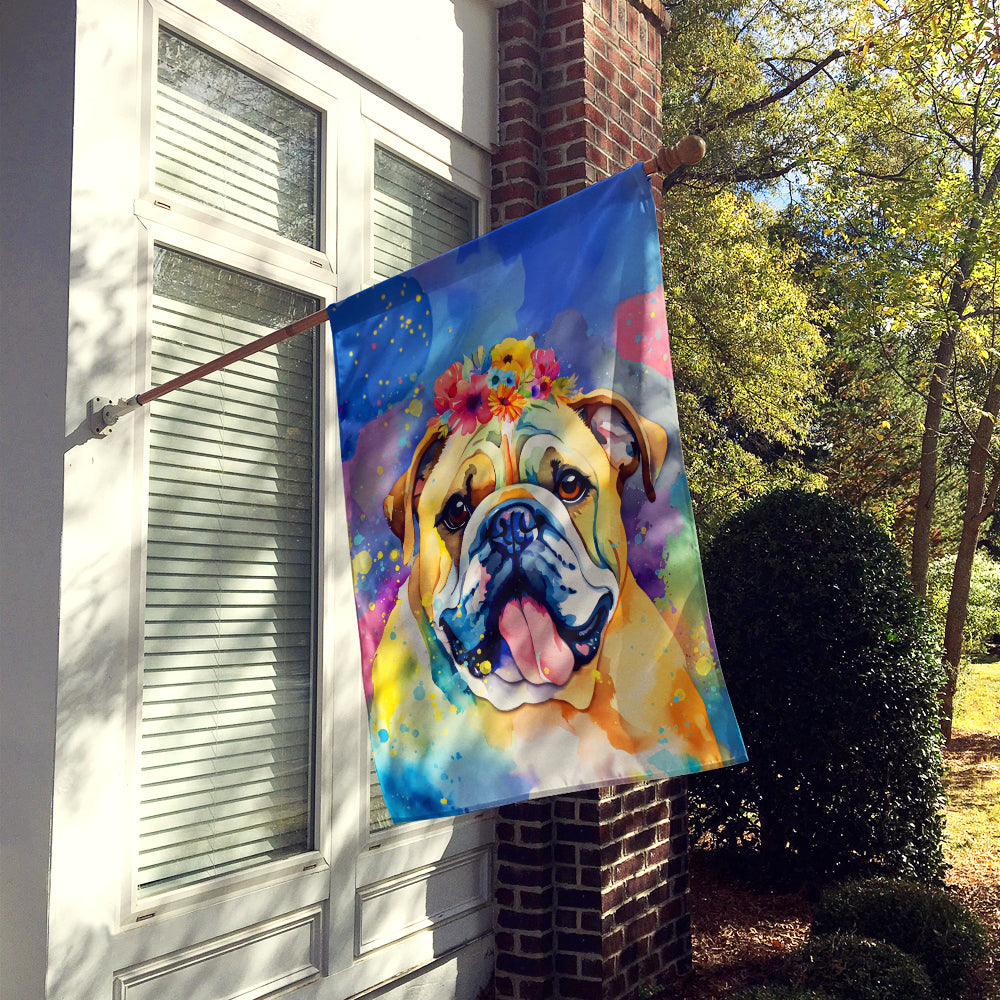 English Bulldog Hippie Dawg House Flag