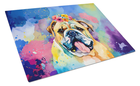 Buy this English Bulldog Hippie Dawg Glass Cutting Board