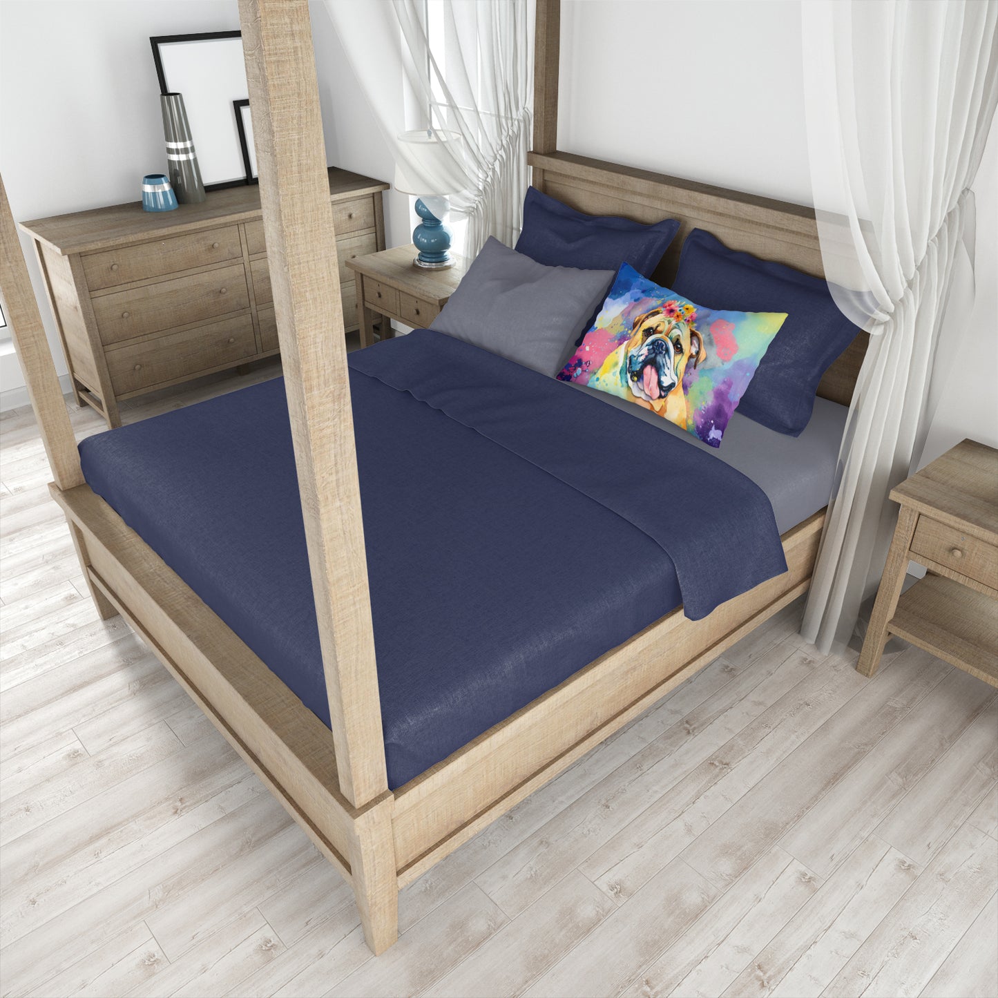 English Bulldog Hippie Dawg Standard Pillowcase