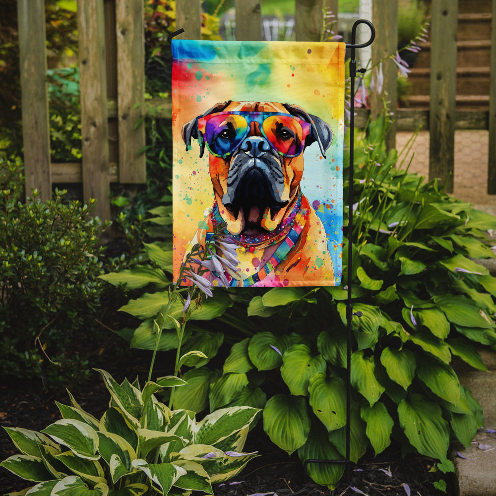 Bullmastiff Hippie Dawg Garden Flag