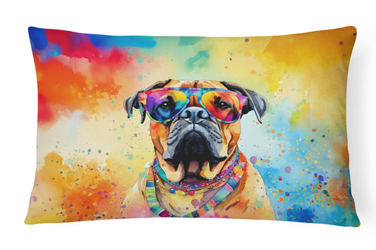 Buy this Bullmastiff Hippie Dawg Throw Pillow