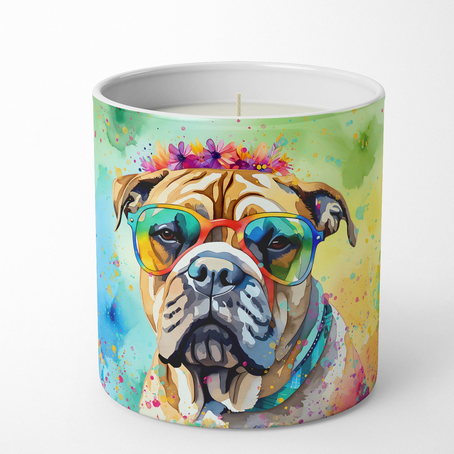 Bullmastiff Hippie Dawg Decorative Soy Candle