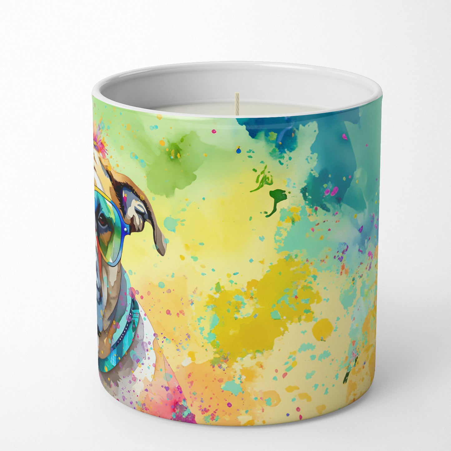 Bullmastiff Hippie Dawg Decorative Soy Candle