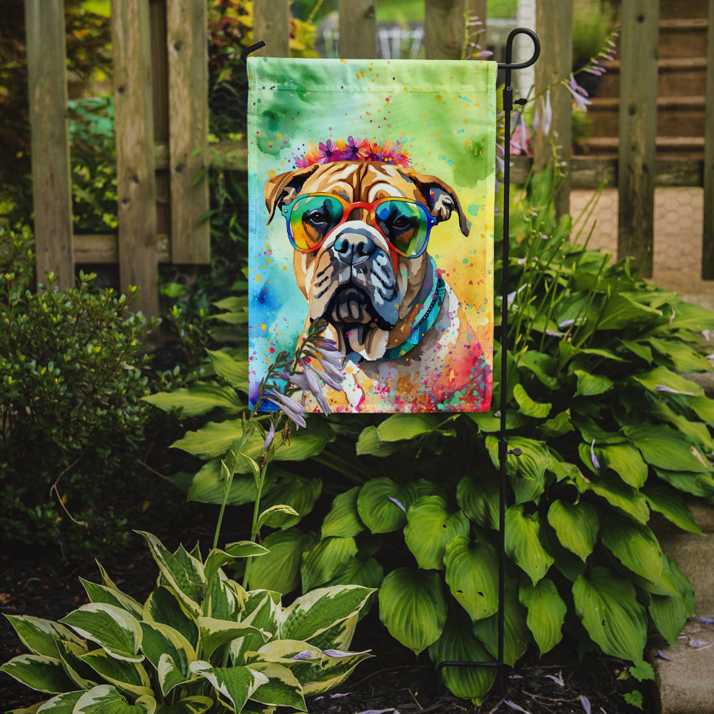 Bullmastiff Hippie Dawg Garden Flag