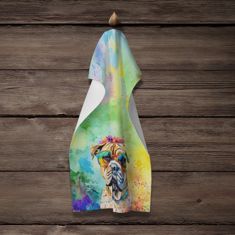 Bullmastiff Hippie Dawg Kitchen Towel