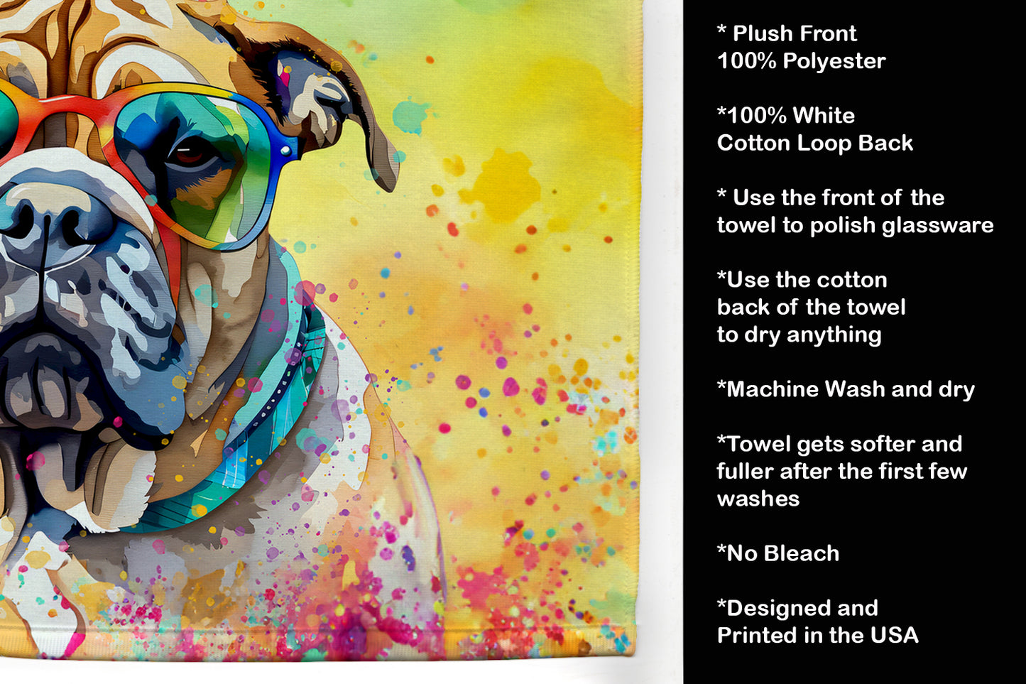 Bullmastiff Hippie Dawg Kitchen Towel