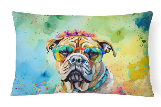 Buy this Bullmastiff Hippie Dawg Throw Pillow