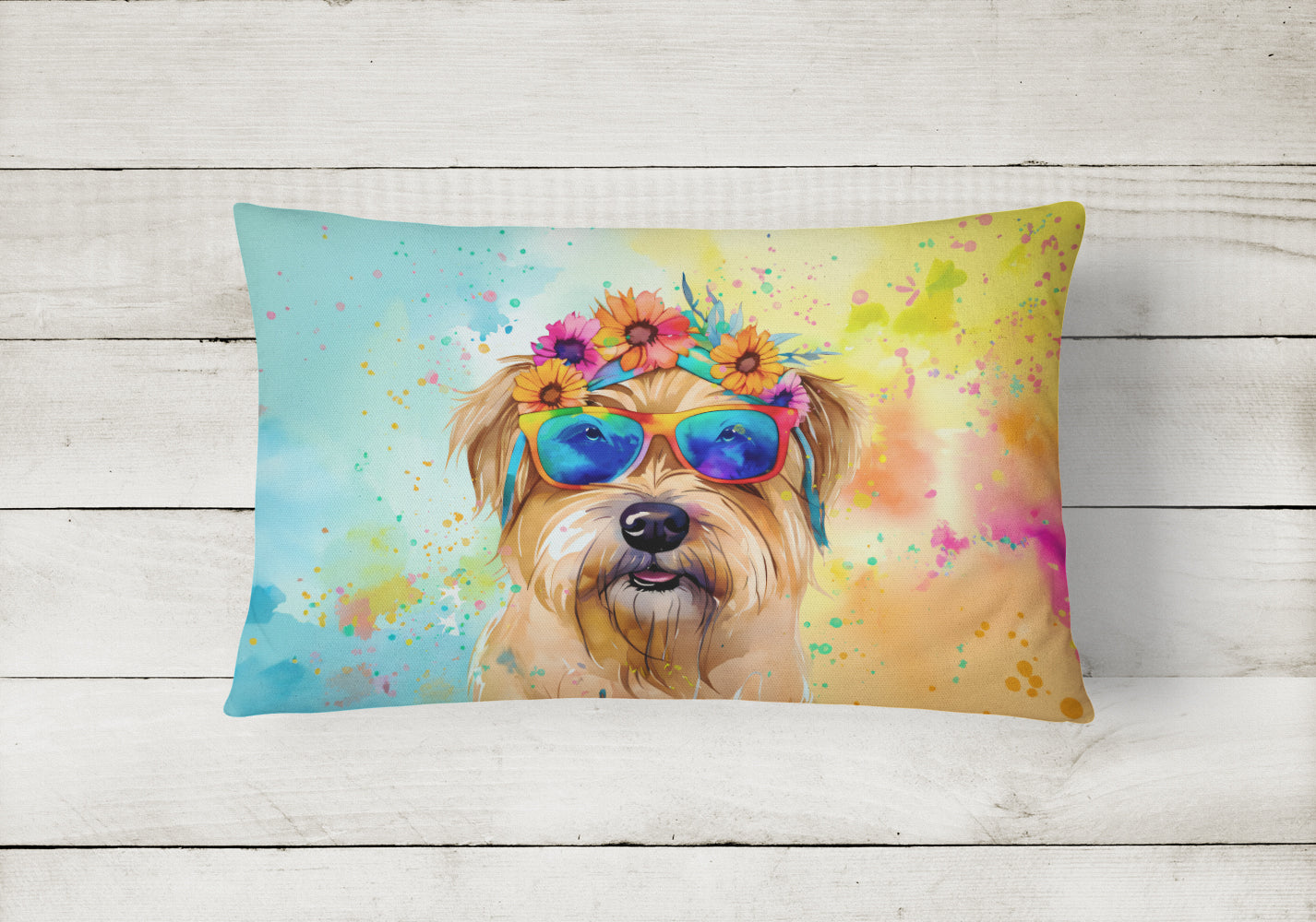 Cairn Terrier Hippie Dawg Throw Pillow