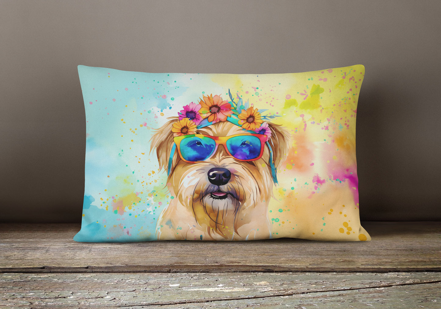 Cairn Terrier Hippie Dawg Throw Pillow