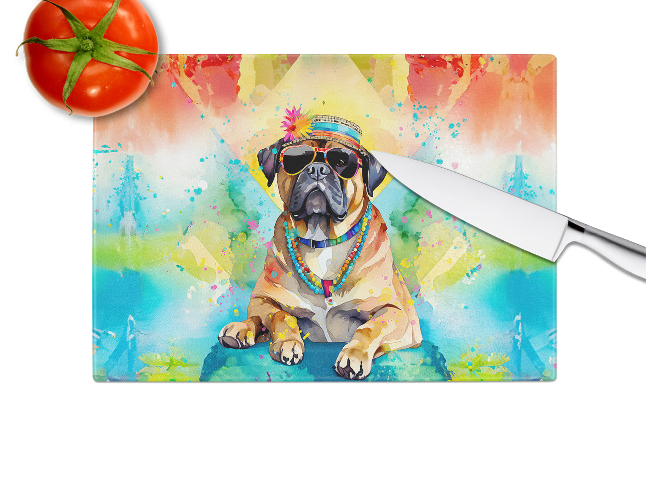 Cane Corso Hippie Dawg Glass Cutting Board