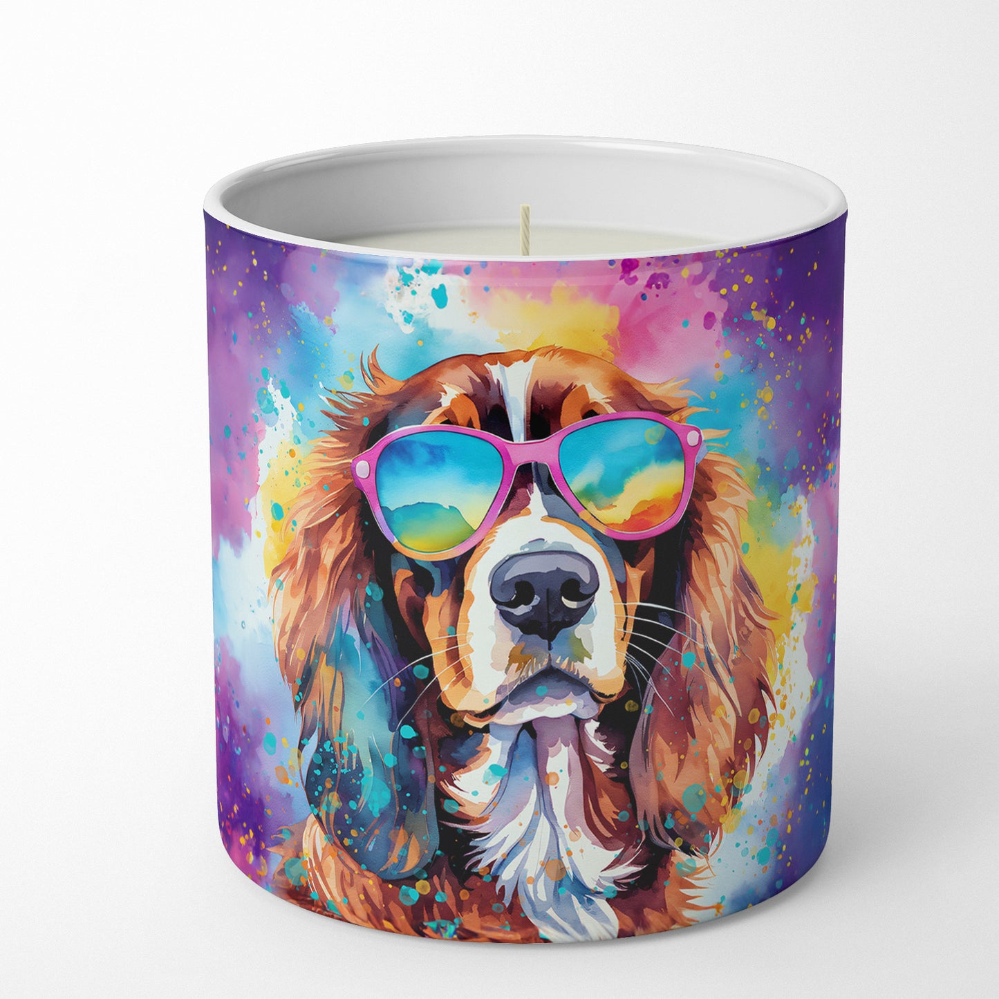Cavalier Spaniel Hippie Dawg Decorative Soy Candle