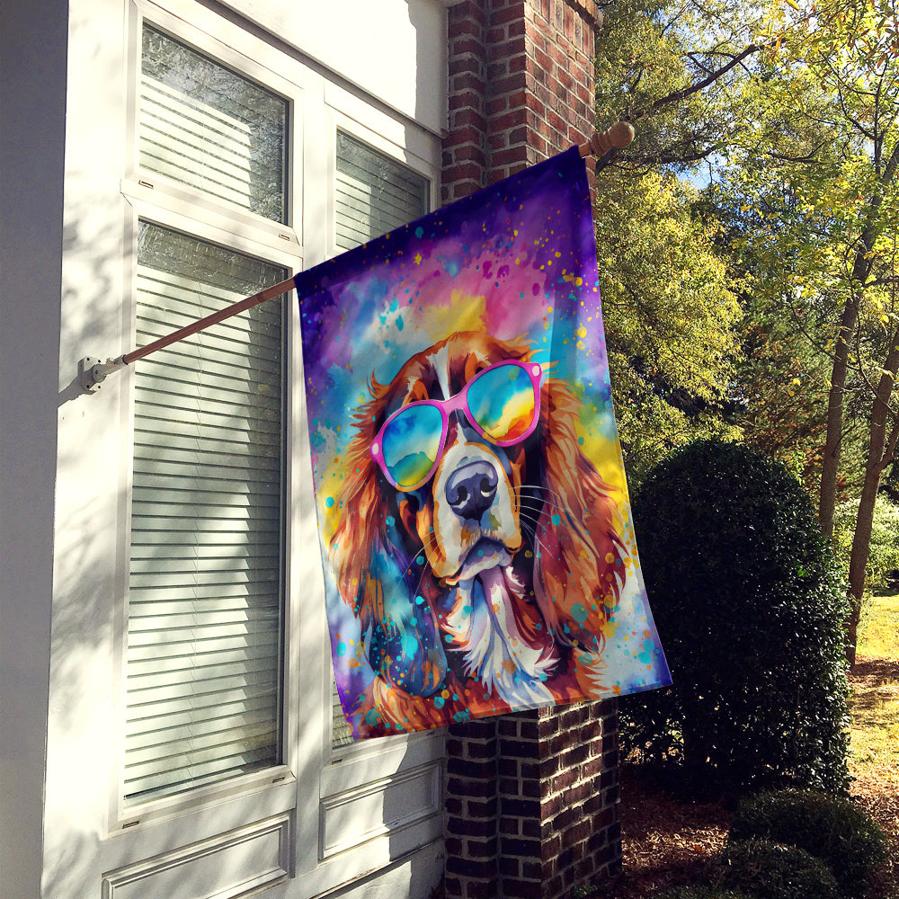 Cavalier Spaniel Hippie Dawg House Flag