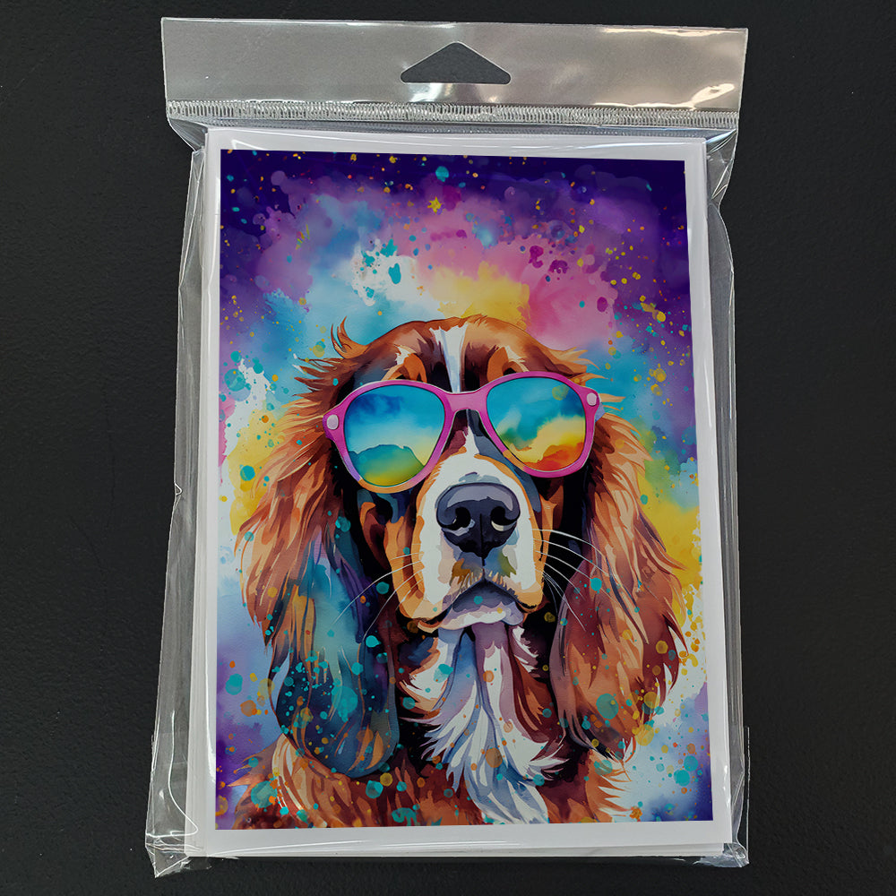 Cavalier Spaniel Hippie Dawg Greeting Cards Pack of 8