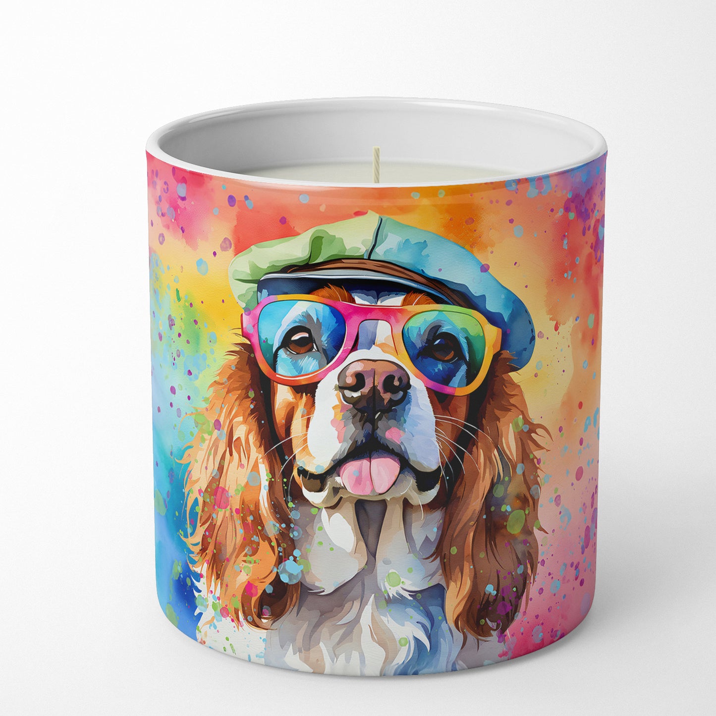Cavalier Spaniel Hippie Dawg Decorative Soy Candle