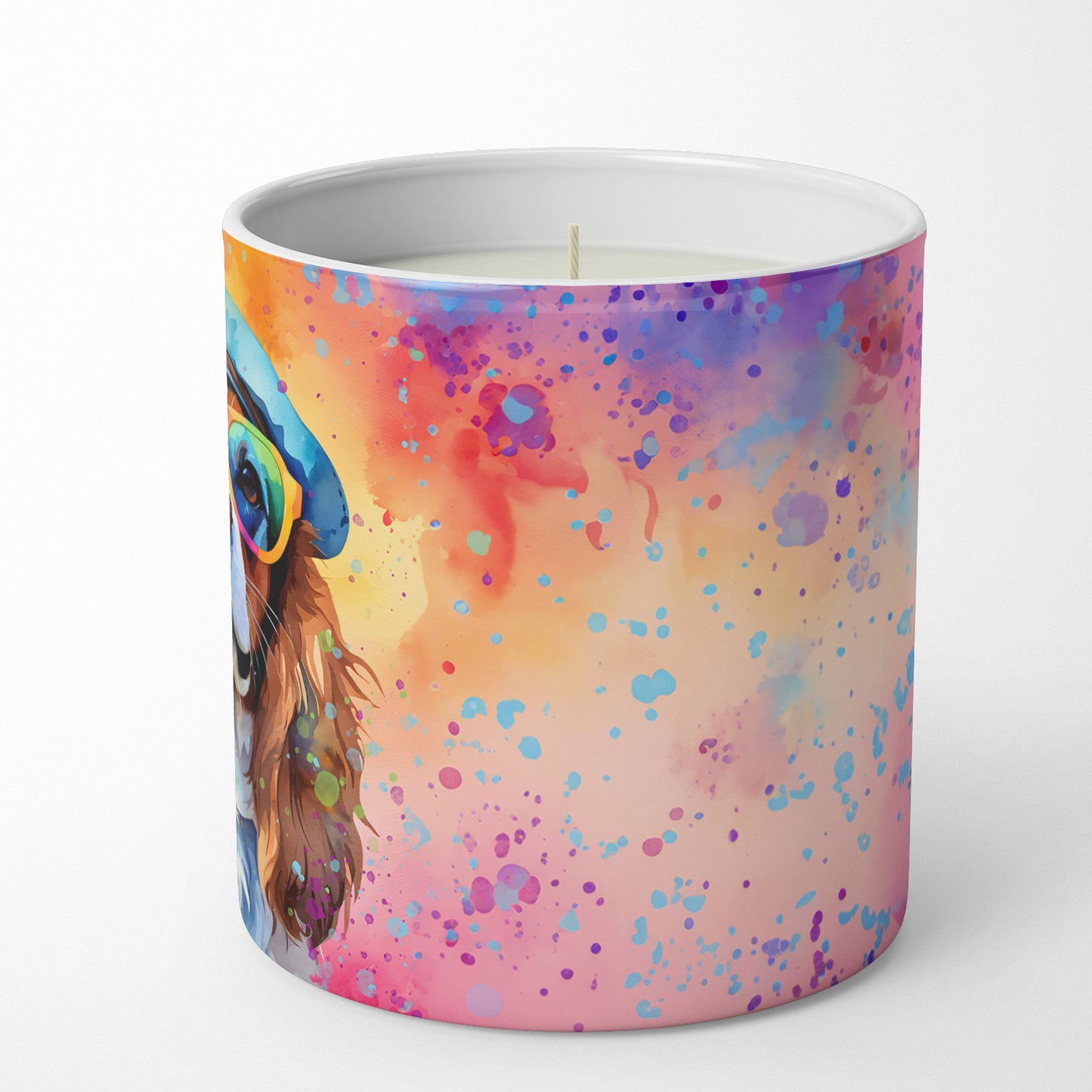 Cavalier Spaniel Hippie Dawg Decorative Soy Candle