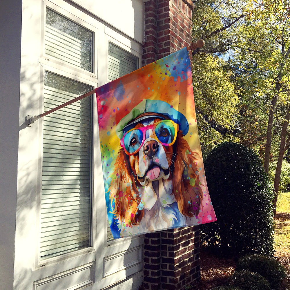 Cavalier Spaniel Hippie Dawg House Flag