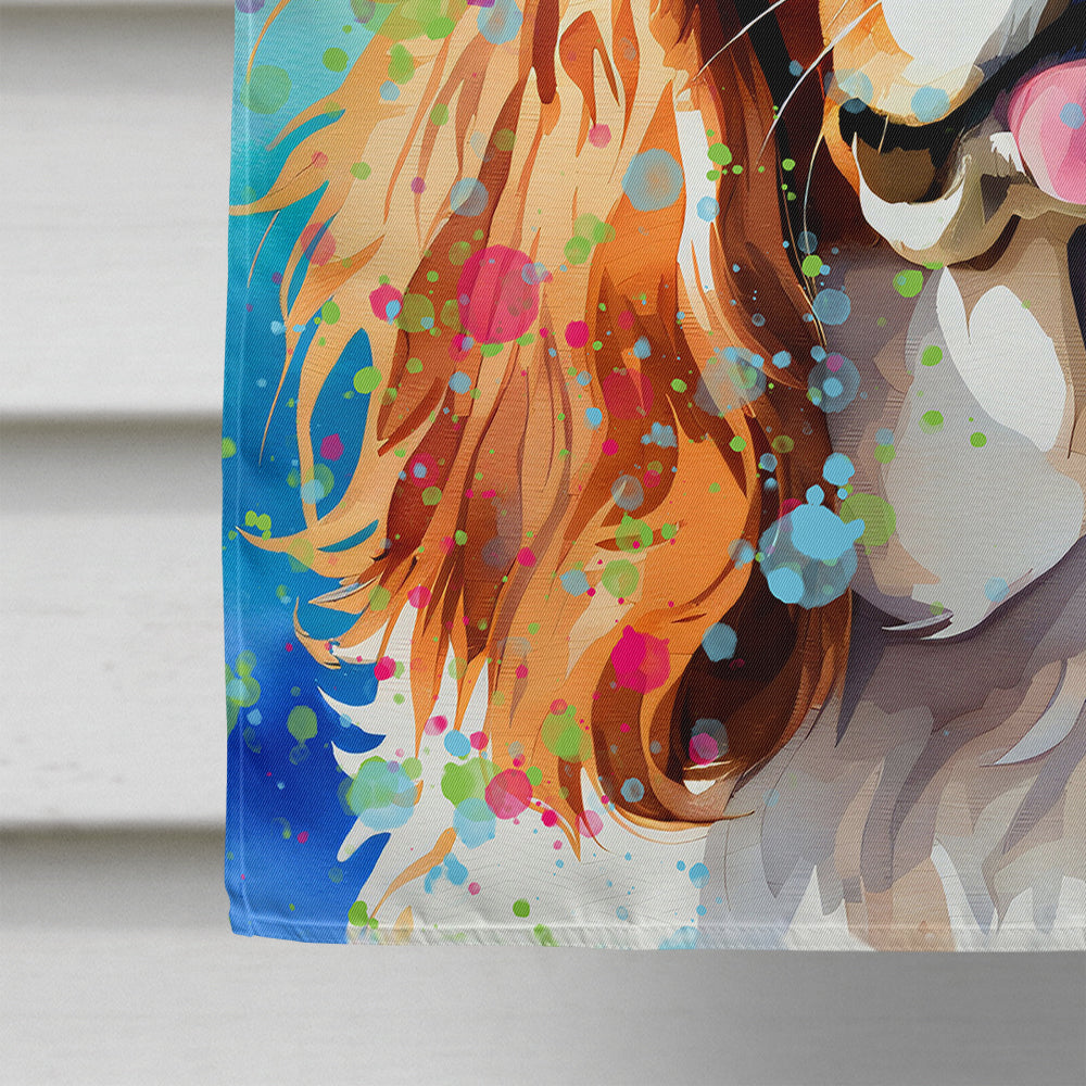 Cavalier Spaniel Hippie Dawg House Flag