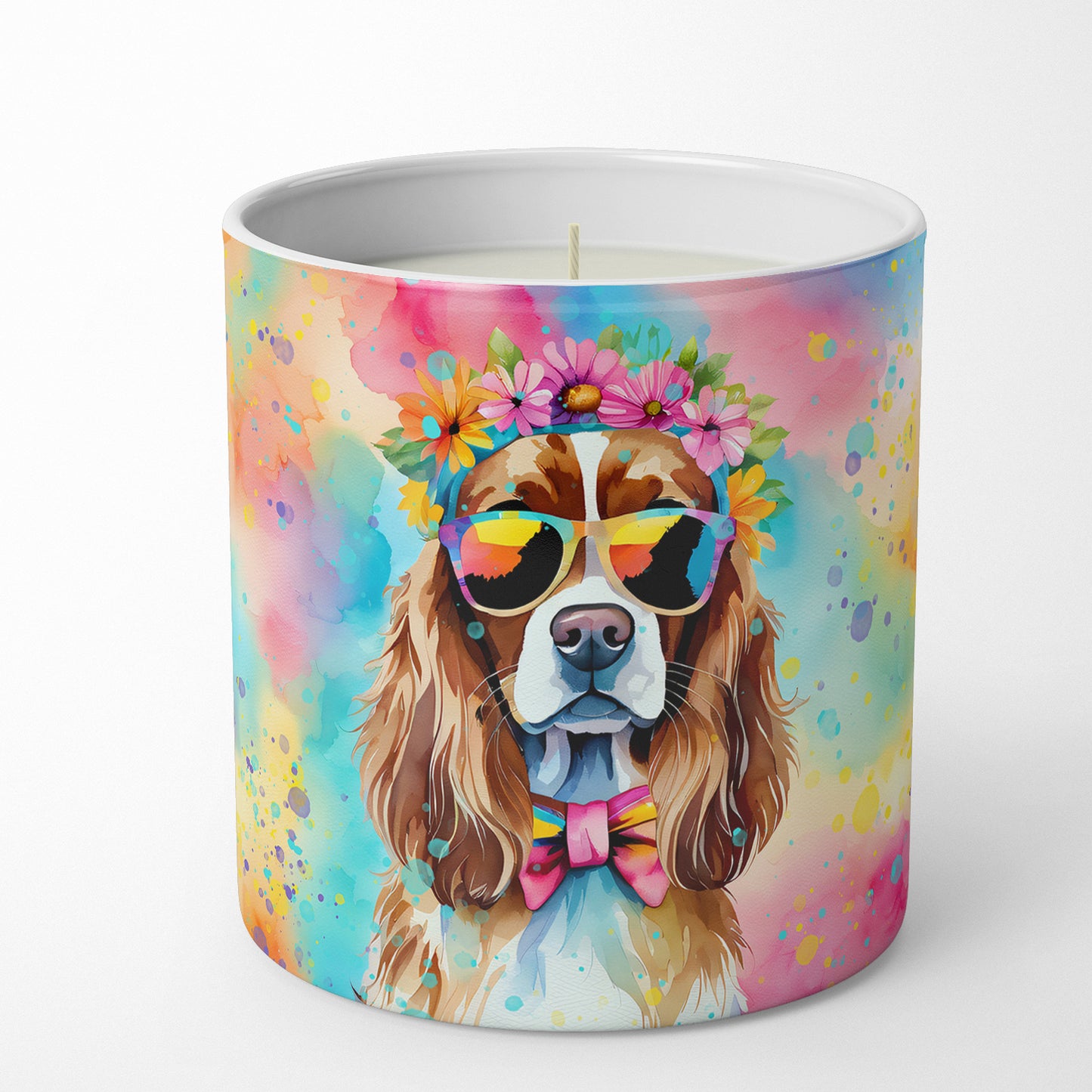 Cavalier Spaniel Hippie Dawg Decorative Soy Candle