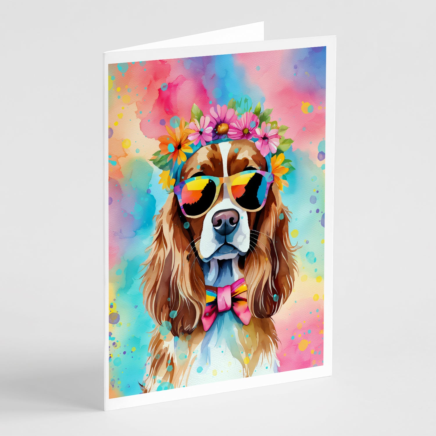 Buy this Cavalier Spaniel Hippie Dawg Greeting Cards Pack of 8