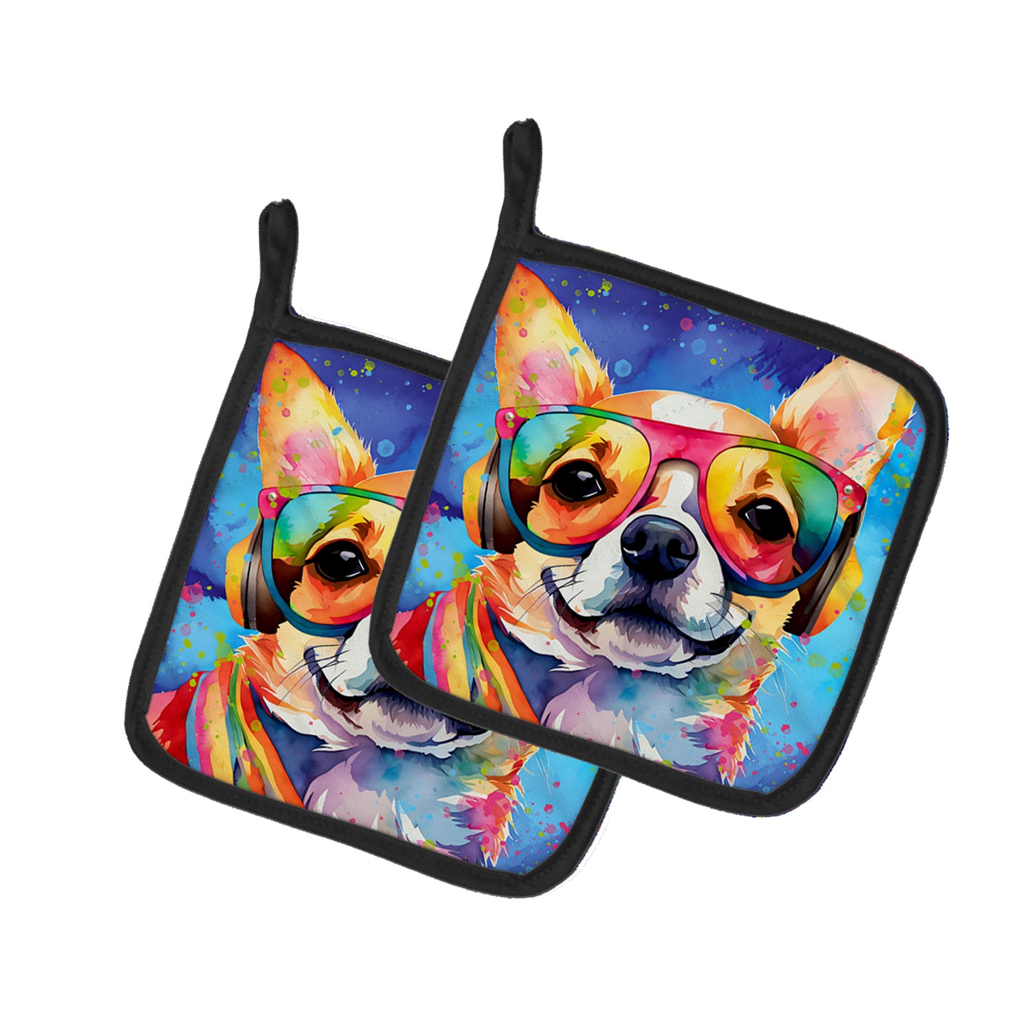 Buy this Chihuahua Hippie Dawg Pair of Pot Holders