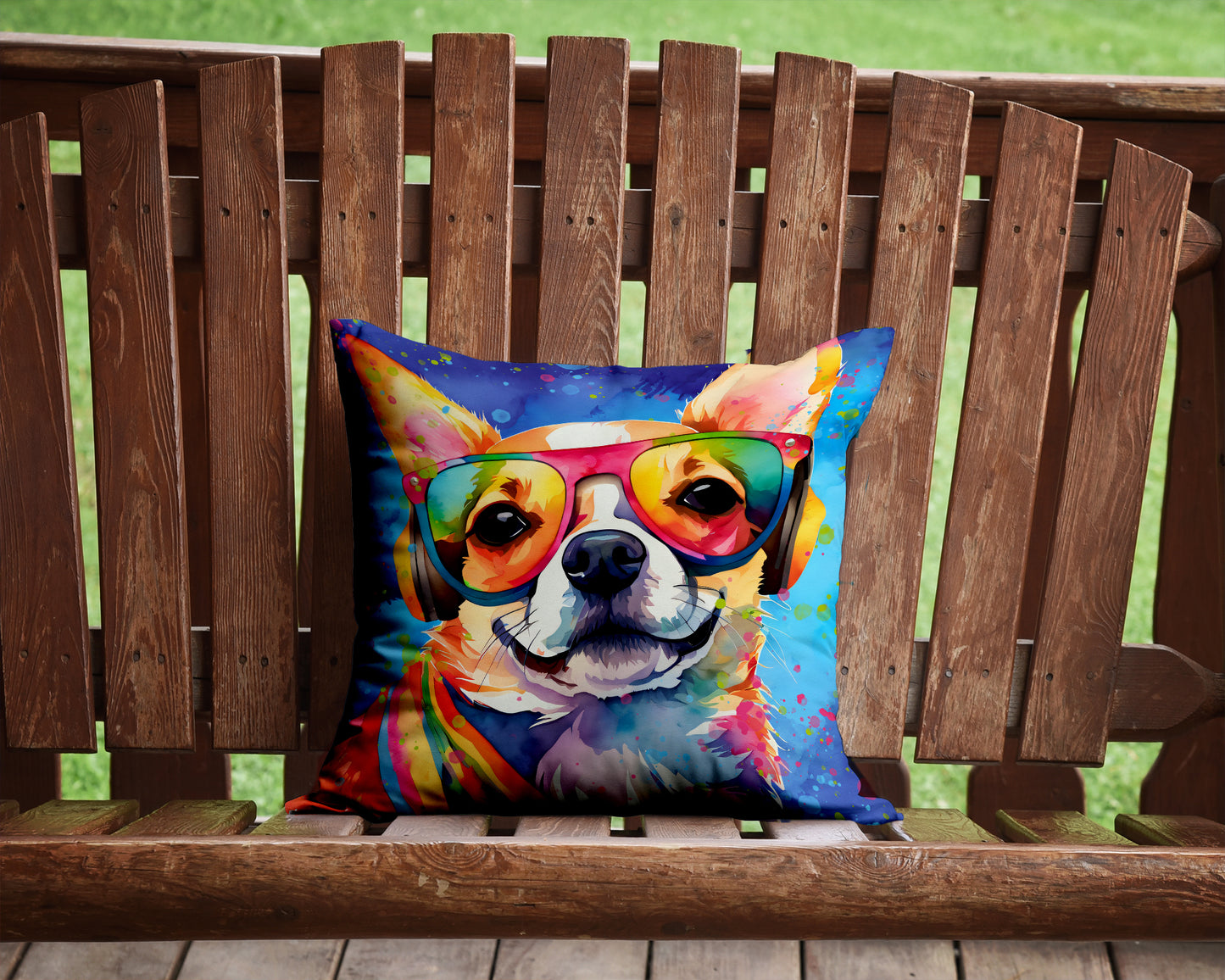 Chihuahua Hippie Dawg Throw Pillow