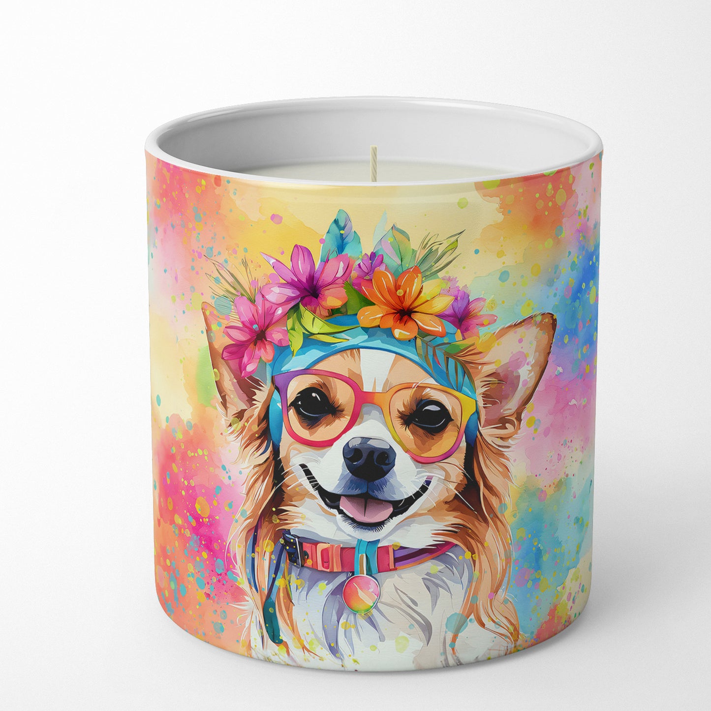 Chihuahua Hippie Dawg Decorative Soy Candle