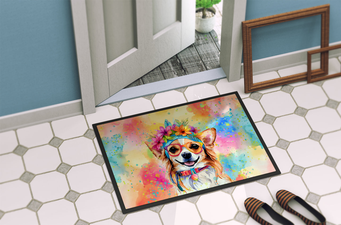 Chihuahua Hippie Dawg Doormat