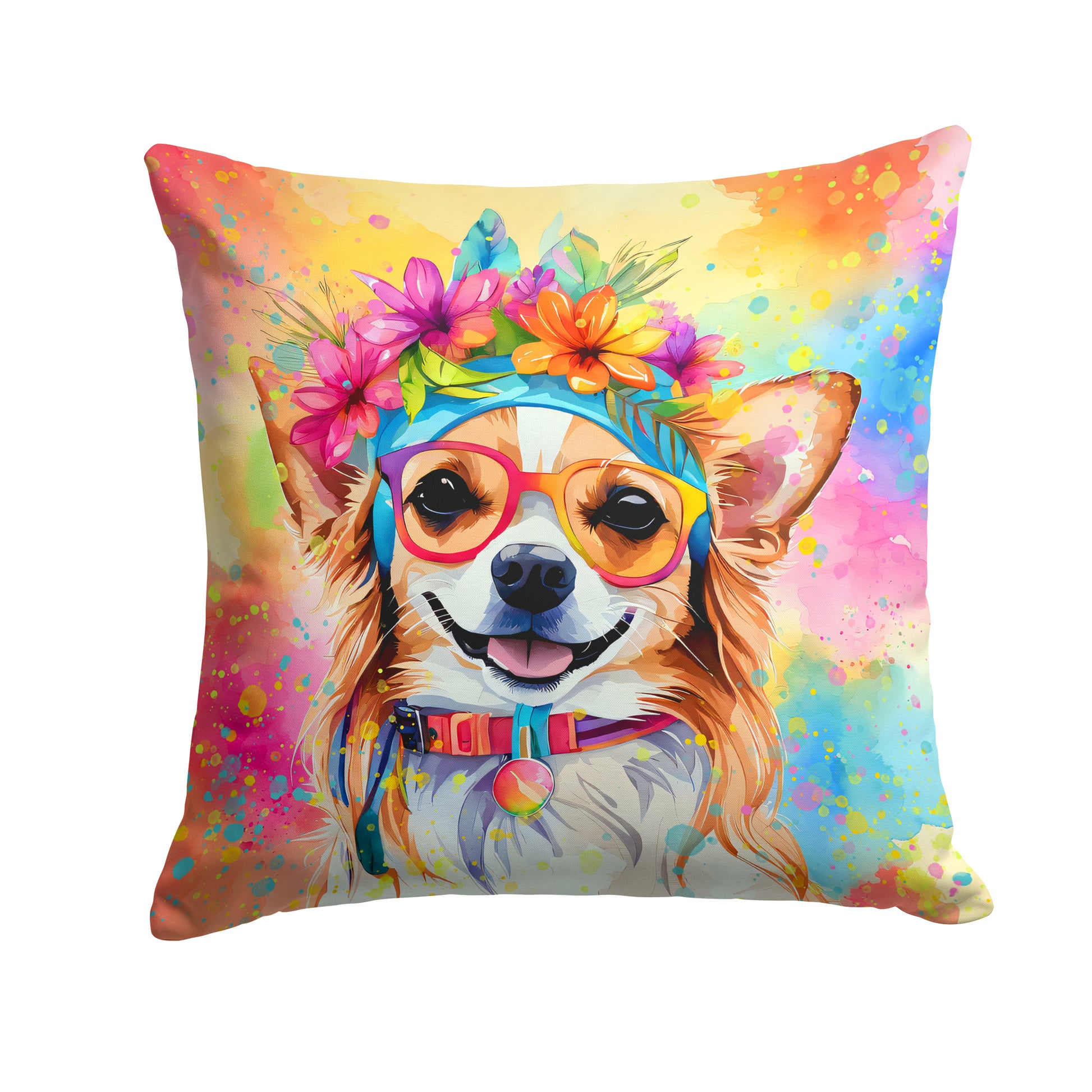 Buy this Chihuahua Hippie Dawg Throw Pillow