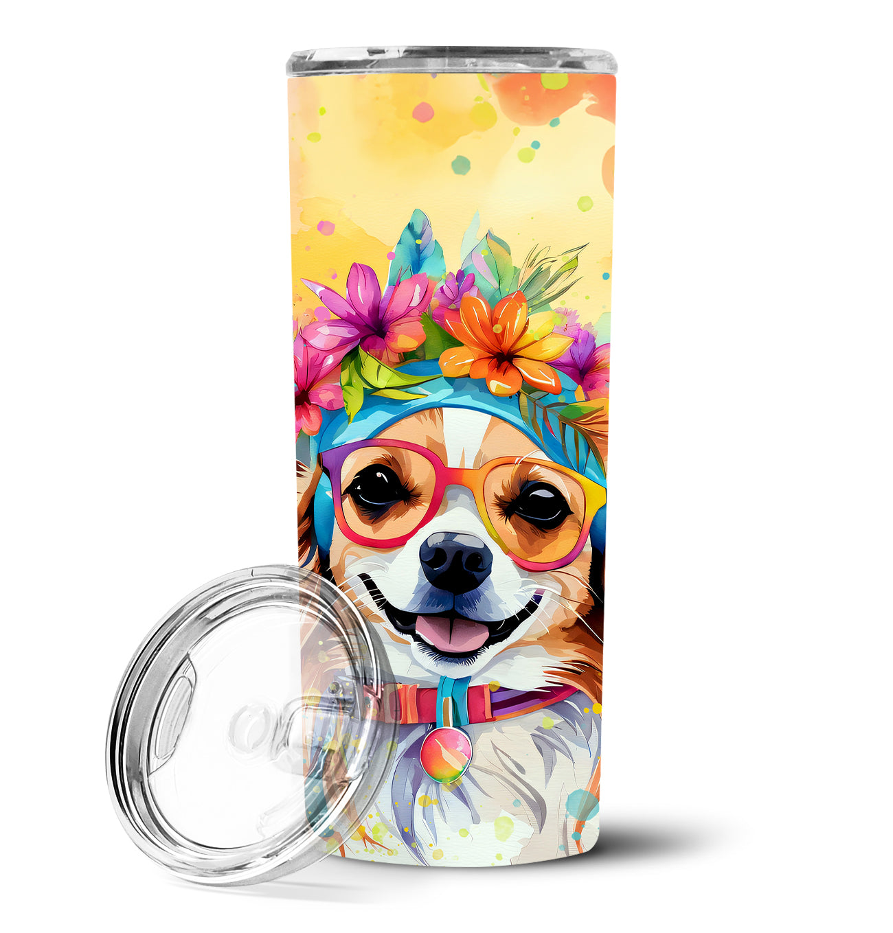 Buy this Chihuahua Hippie Dawg Stainless Steel Skinny Tumbler